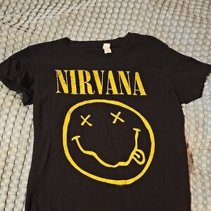 NIRVANA Black and Yellow Kids Tee